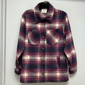 Ashley by 26 International Outerwear Women’s Plaid Snap Closure Shirt Jacket